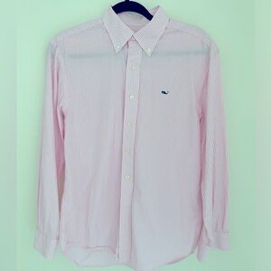 VINEYARD VINES Whale Shirt Men's S Pink/White Check Plaid L/S Button down